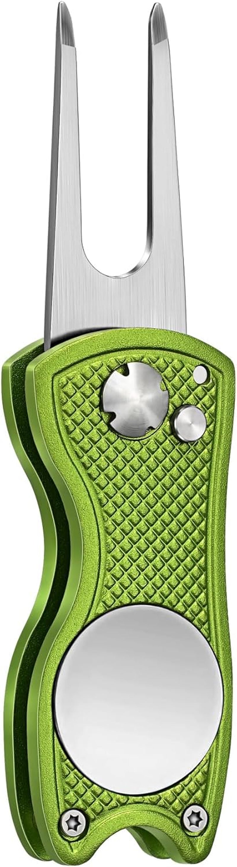 Premium Metal Golf Divot Repair Tool with Pop-Up Mechanism and Magnetic Ball Marker, Available in 2-6 Pack Options