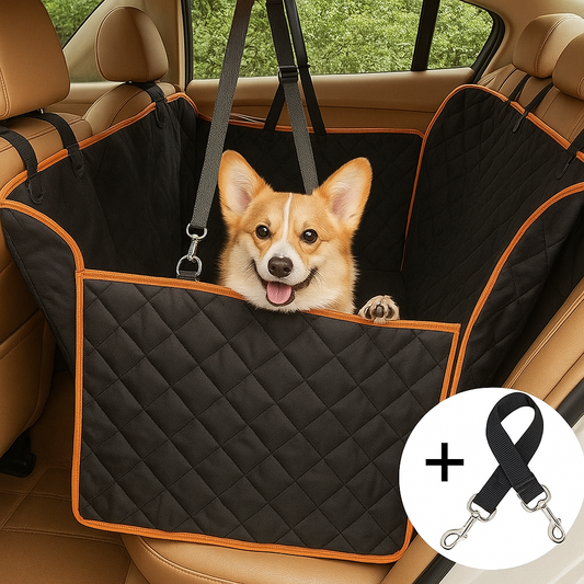 🐾 Premium Dog Car Seat Cover – Waterproof, Nonslip & Scratchproof Hammock for Back Seat with Mesh Window and Storage Pockets – Heavy Duty Pet Seat Protector for Cars, SUVs & Trucks (Black)